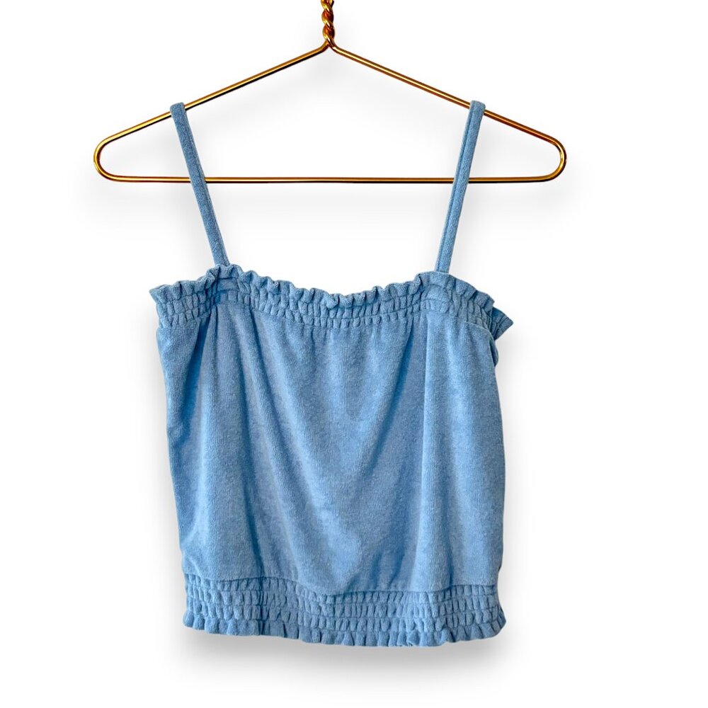 J.Crew Hydrangea Cropped Towel Terry-Cloth Tank Top